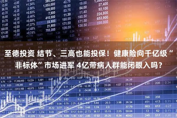 至德投资 结节、三高也能投保！健康险向千亿级“非标体”市场进军 4亿带病人群能闭眼入吗？