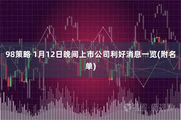 98策略 1月12日晚间上市公司利好消息一览(附名单)
